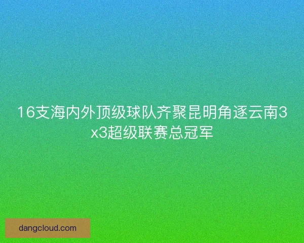 16支海内外顶级球队齐聚昆明角逐云南3x3超级联赛总冠军 16支海内外顶级球队齐聚昆明角逐云南3x3超级联赛总冠军